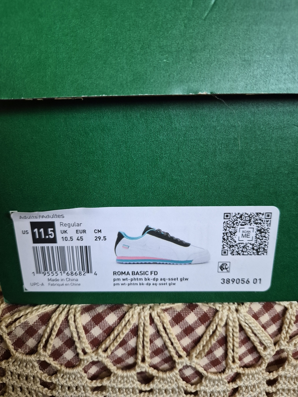 Puma White Sneakers with Teal & Pink Accents - Picture 4 of 4
